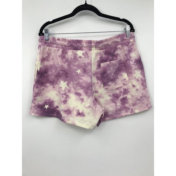 Wildfox Purple Tie-Dye Star Print Drawstring Lounge Short Large - Picture 3 of 6